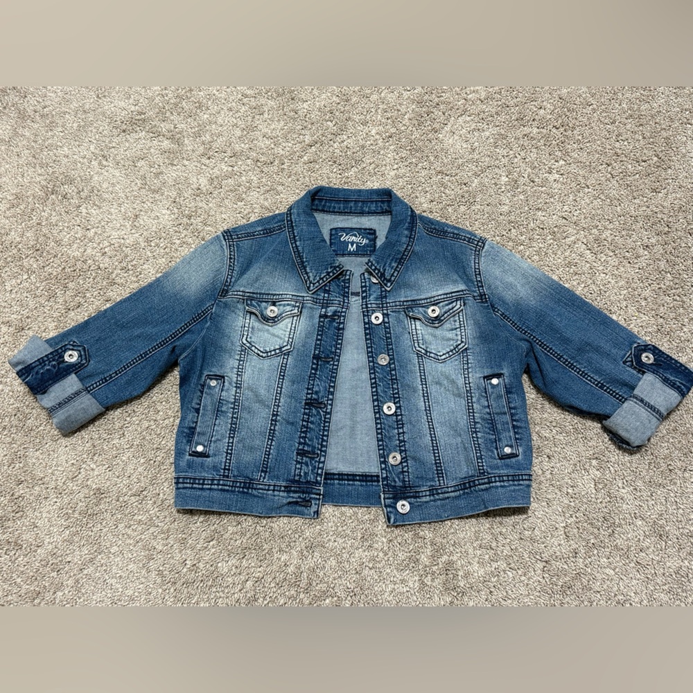 Vanity Cropped Blue Denim Jacket